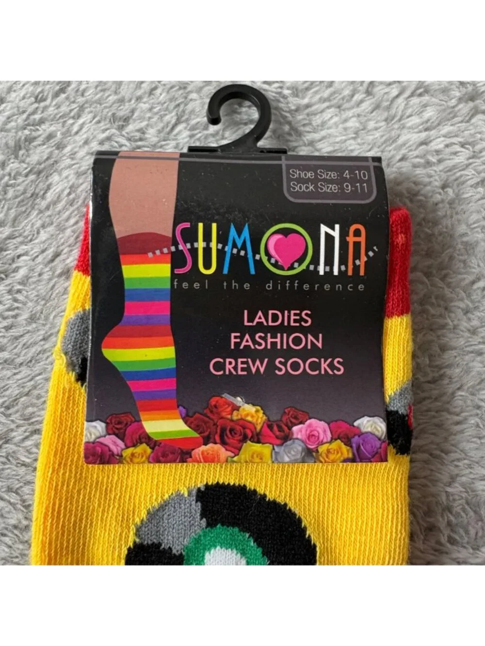 Sumona Ladies Crew Socks Lot of 2 Music Themed New Shoe Size 4-10